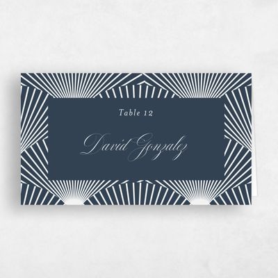 Grayed Navy, Blue Wedding Place Card - Hayden