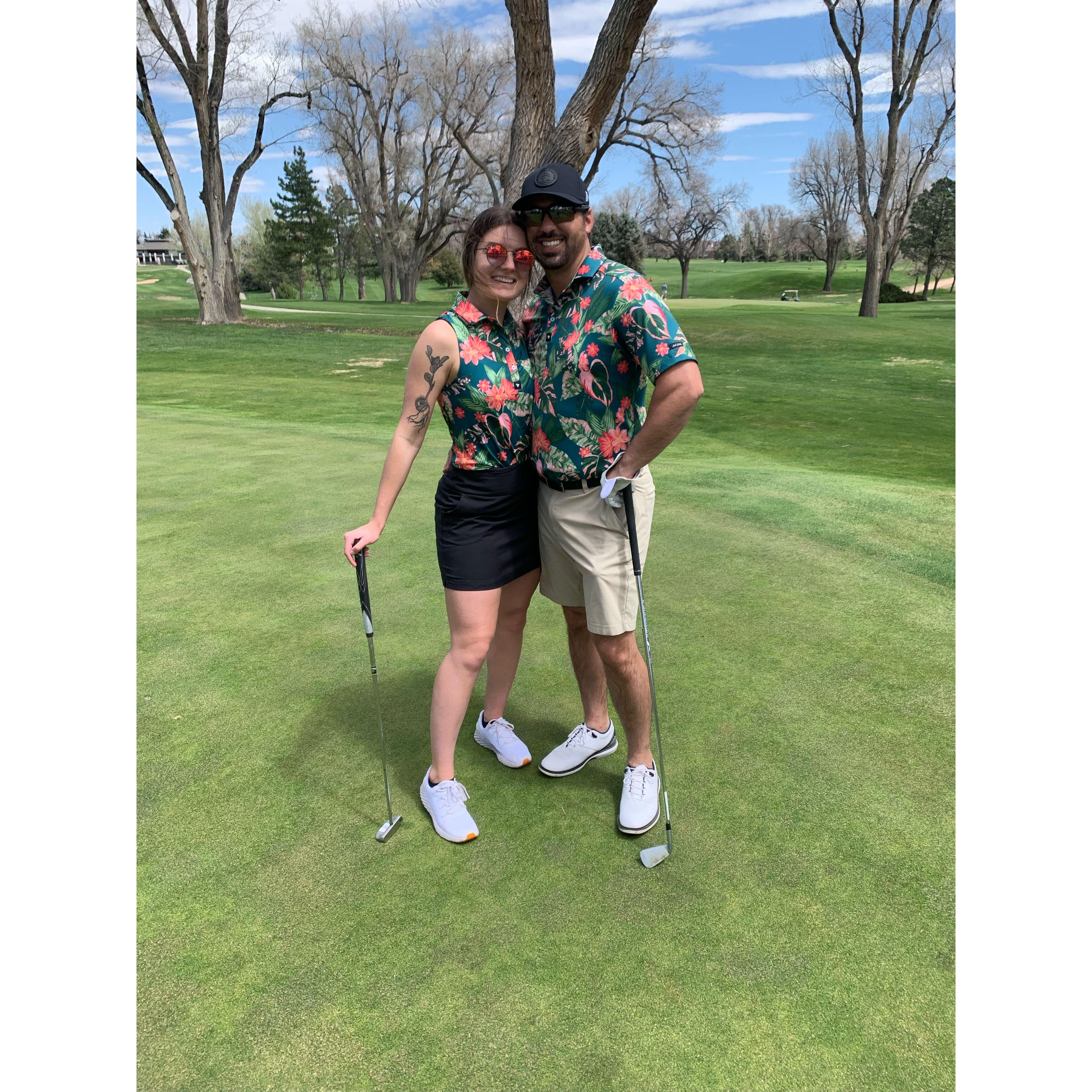We love a good matching golf couples outing to the Greeley Country Club.