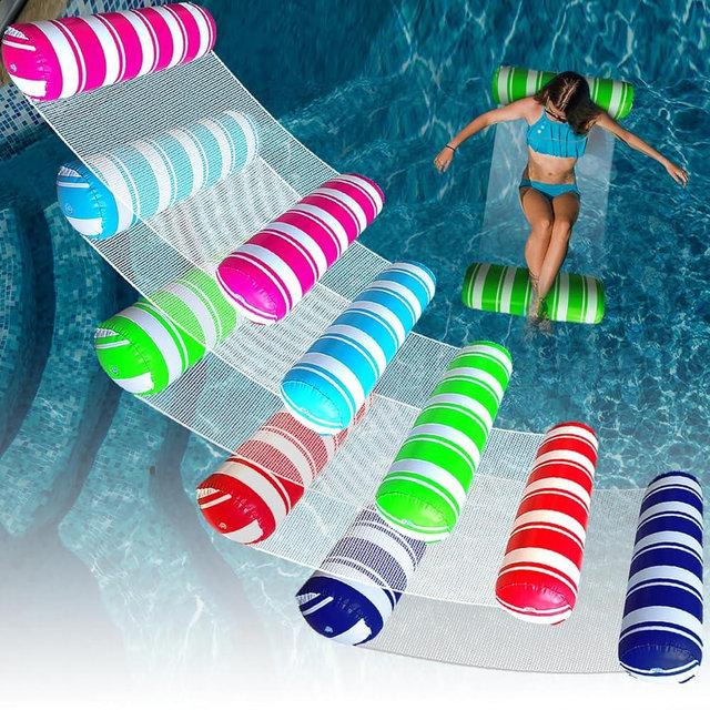 Inflatable Pool Floats Adult Size Water Hammock,Hammock Floats for Adults,4-in-1 Multi-Purpose Pool Floating Toys,Pool Rafts Lounge Chairs Floaties,for Adults Vacation Fun and Rest