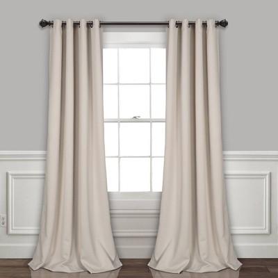95"x52" Insulated Grommet Blackout Curtain Panels Neutral - Lush Decor