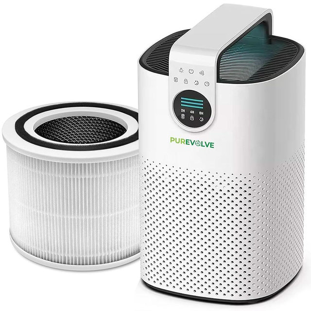PUREVOLVE HEPA-13 Air Purifier with Essential Oil Diffuser, for Home Large Room up to 1120 sq ft, Heavy Duty for Allergies, Smoke, Odors, Dust, Pollen, and Pet Hair