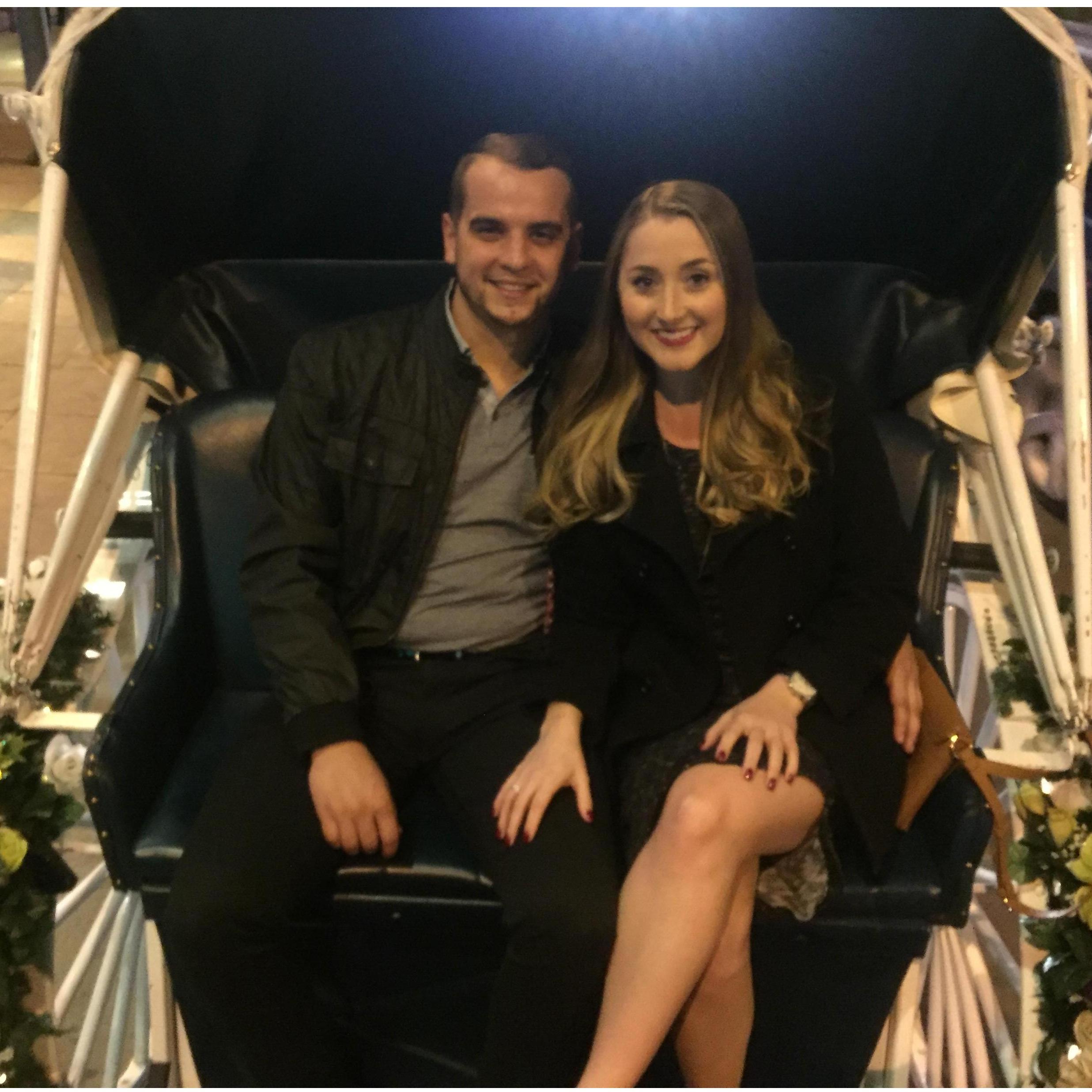 our first trip together was Denver for Kaitlyn's birthday. Alex planned a romantic dinner, carriage ride downtown and a night at the theater.