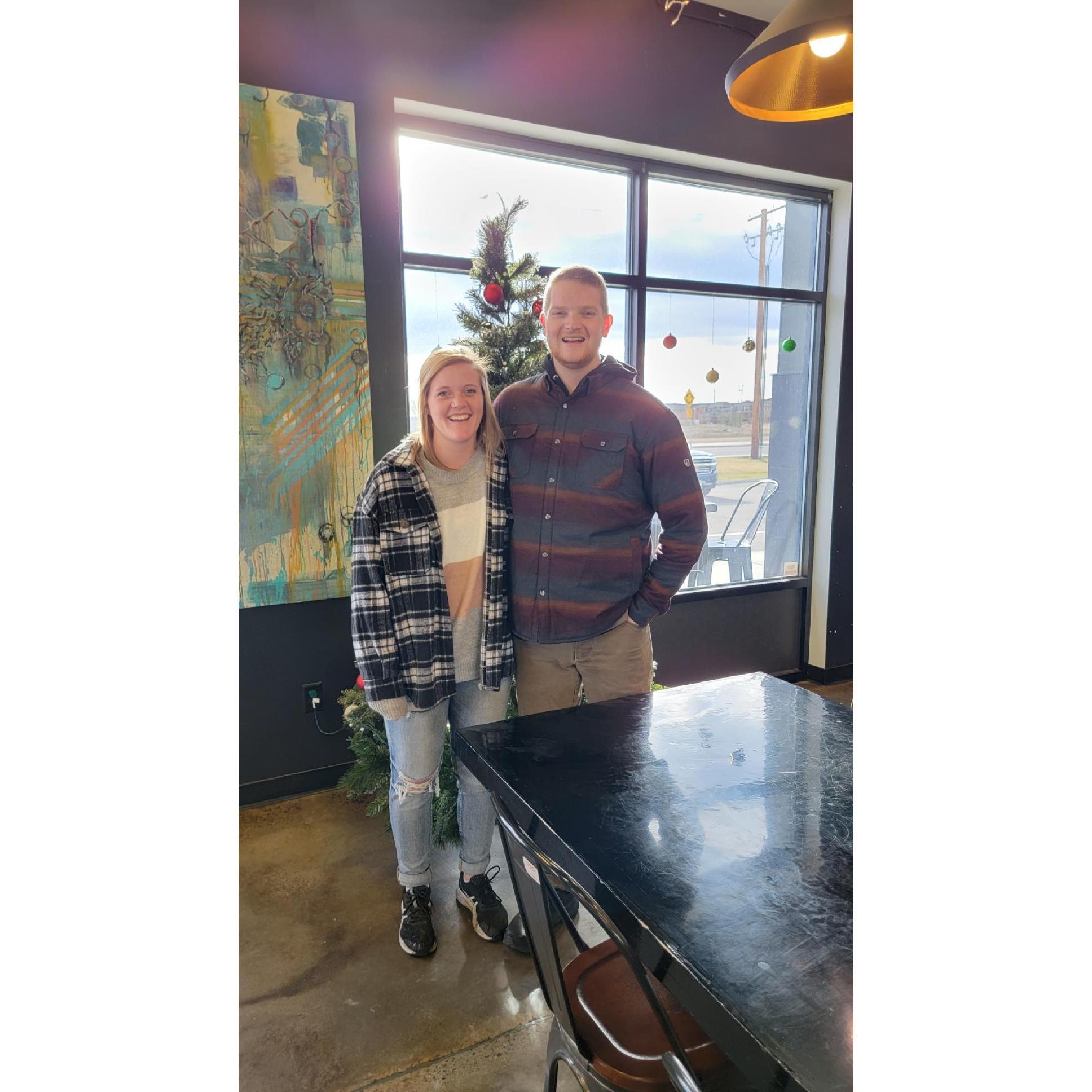 This photo was taken on our last shift working together at Mazevo Coffee!