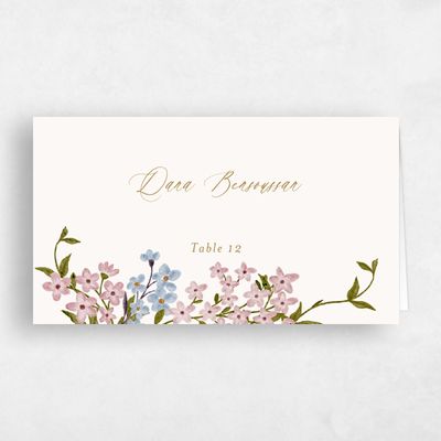 Flamingo, Beige Wedding Place Card - Lombardy