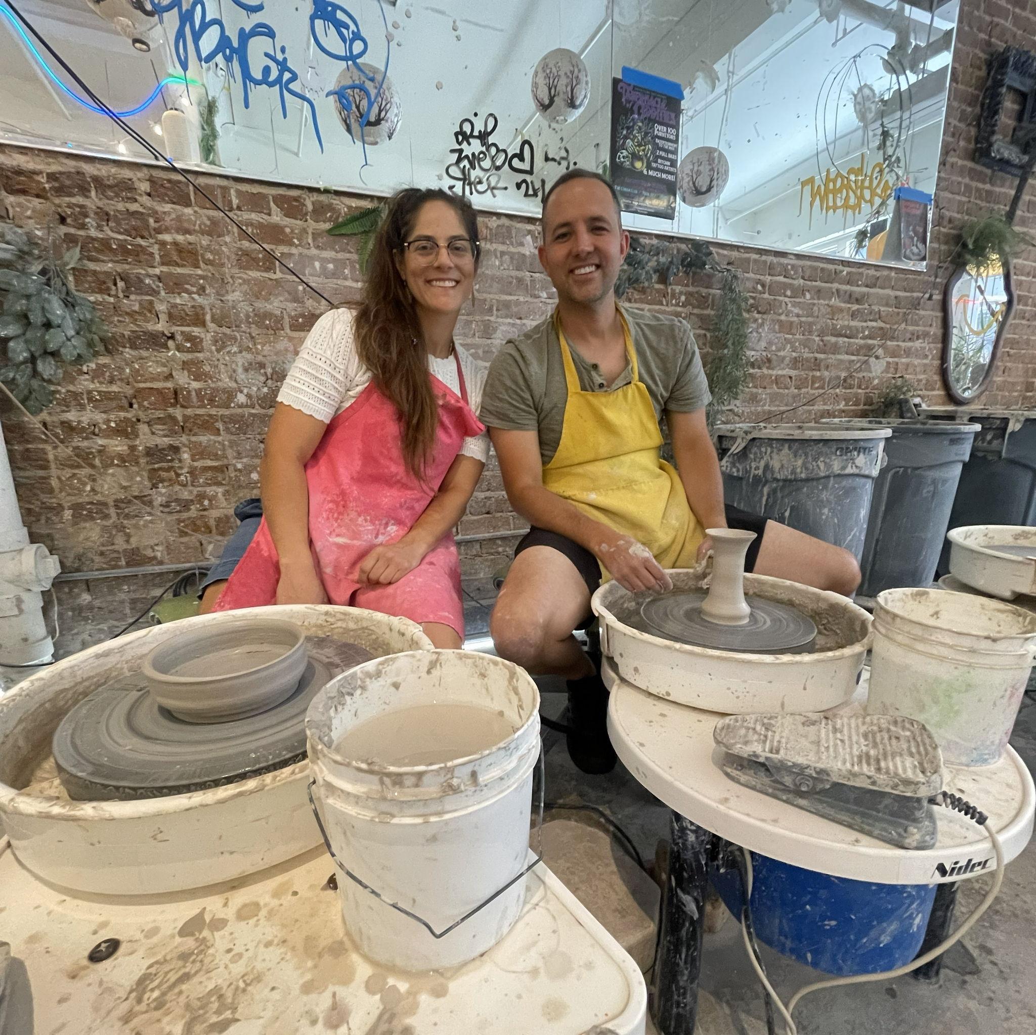 Our first hack at pottery together.