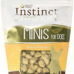 Instinct Raw Boost Grain Free Chicken Formula Freeze Dried Minis Dog Treats by Nature's Variety, 3.25 oz. Package