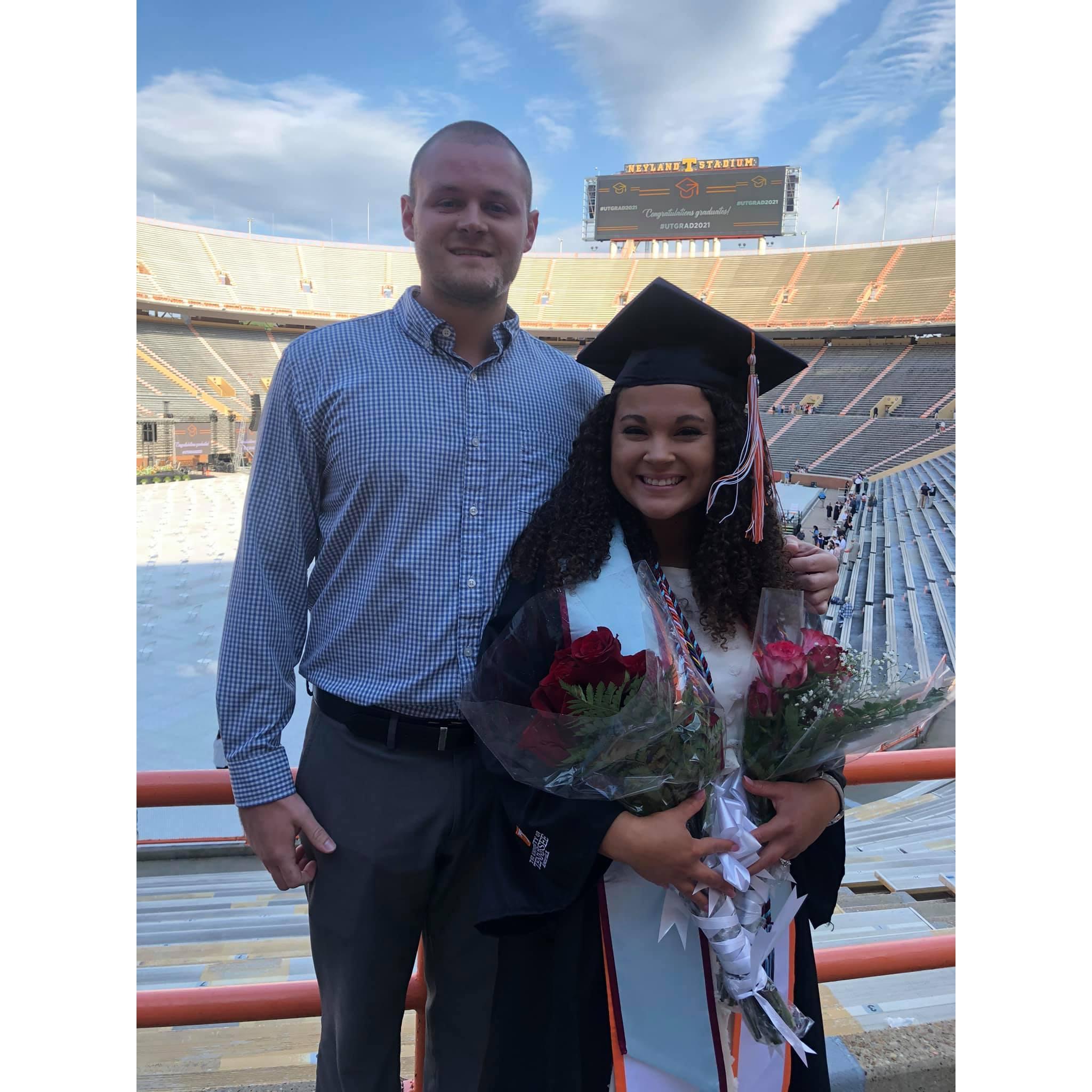 May 8th, 2021 •
TJ and Mia at her graduation from The University of Tennessee receiving her Bachelor's in Early Childhood Education.