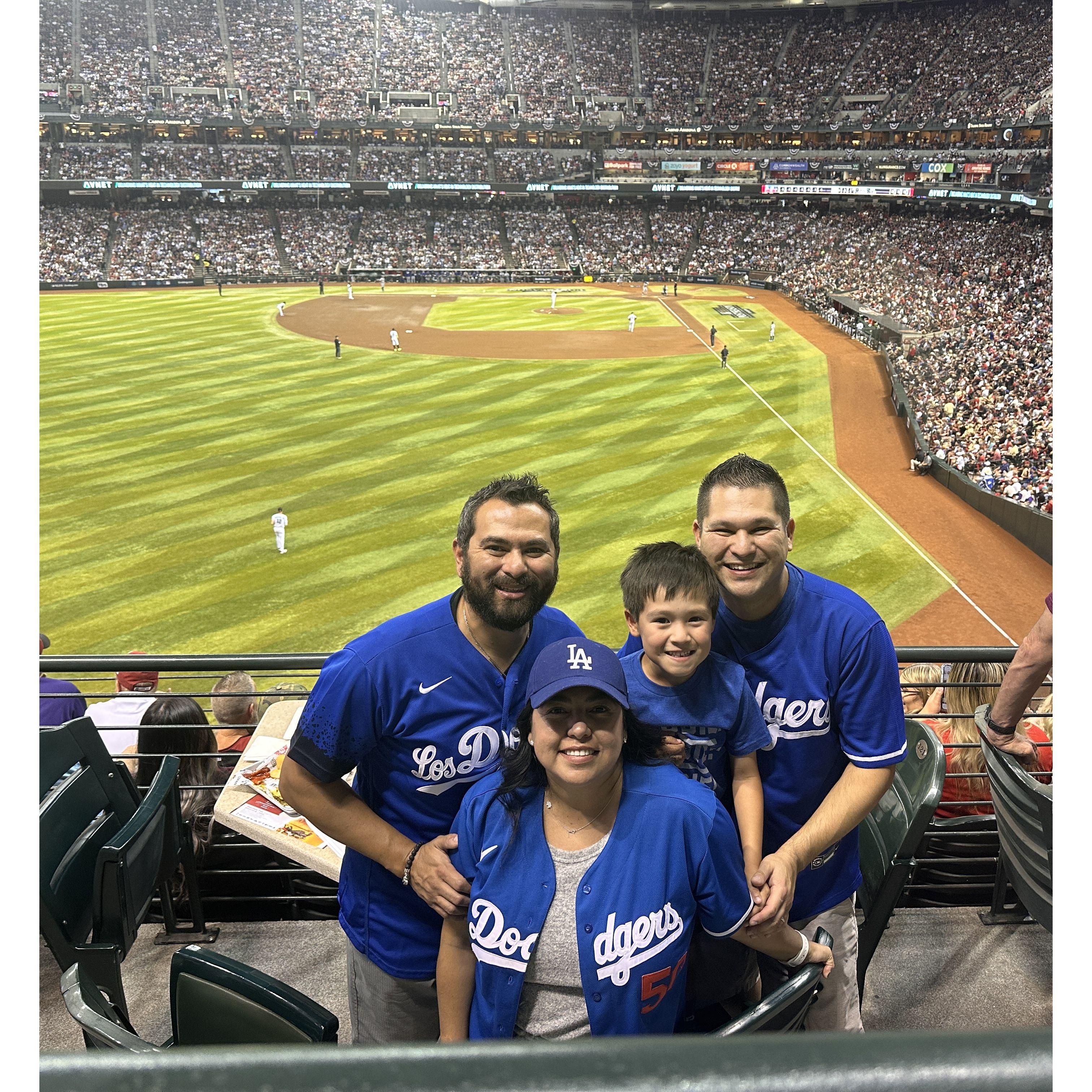Flew to AZ for Game 3 of the NLDS... not the outcome we hoped for, but checked 1 more stadium of our list.  Steve and Daehan joined us! (Oct 2023)