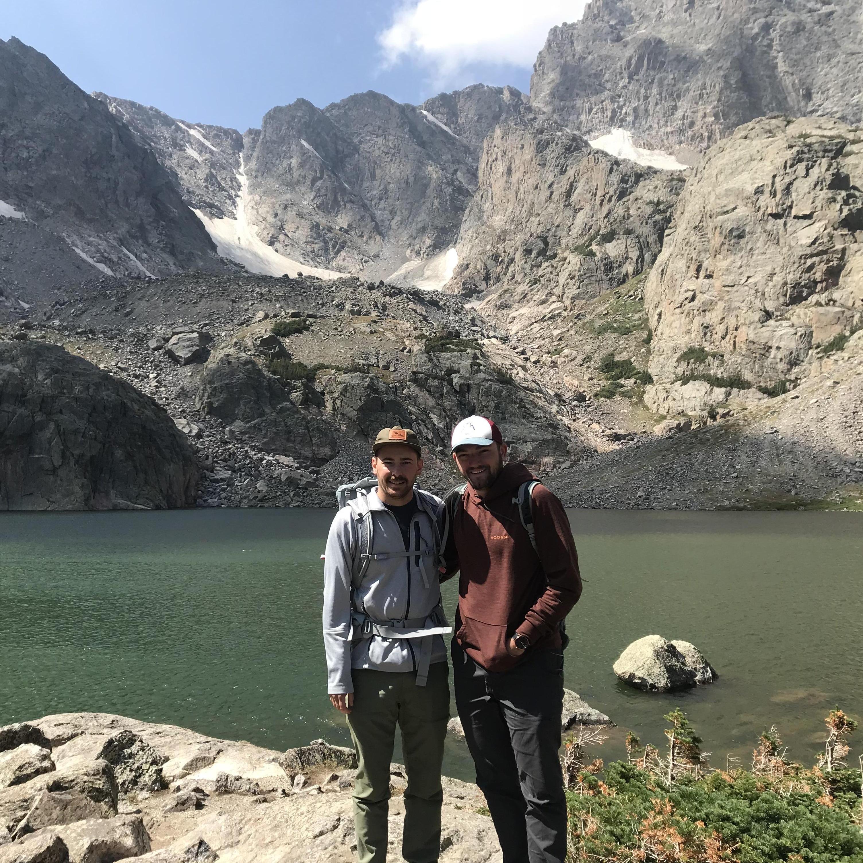 Hiking to Sky Pond in Rocky Mountain NP.