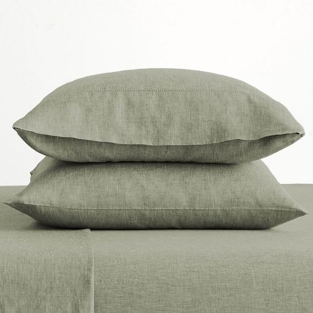 Loden Belgian Linen Extra Pillowcases, Set of 2, King