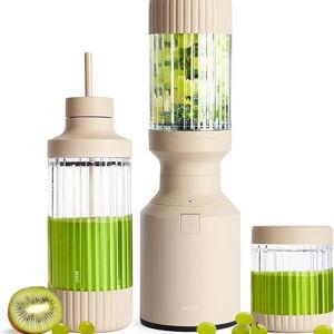 Beast Mighty 850 Plus | Premium Compact Personal Blender | Smoothies, Shakes, Dressings, Sauces | Blends Ice and Frozen Fruit | New XL Vessel | Extra Vessels, Lids and Straws | 850W (Sand)