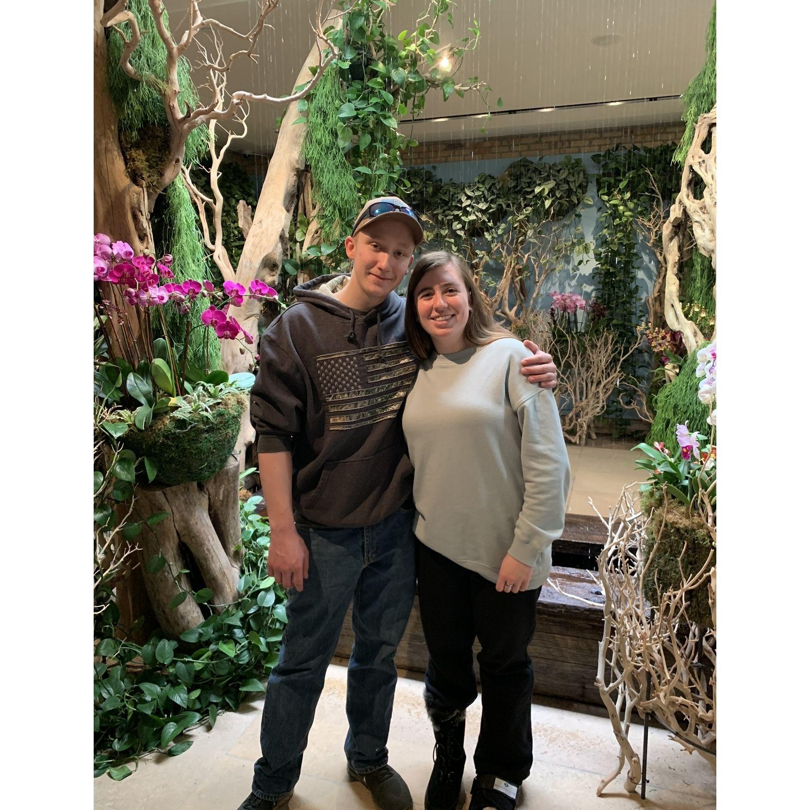 We went to Chicago Botanical Gardens but with my broken ankle but healing in the process
