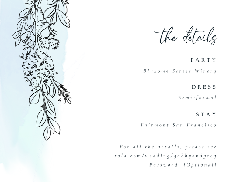 Lorraine | Pale Blue | Zola Wedding Enclosure Cards