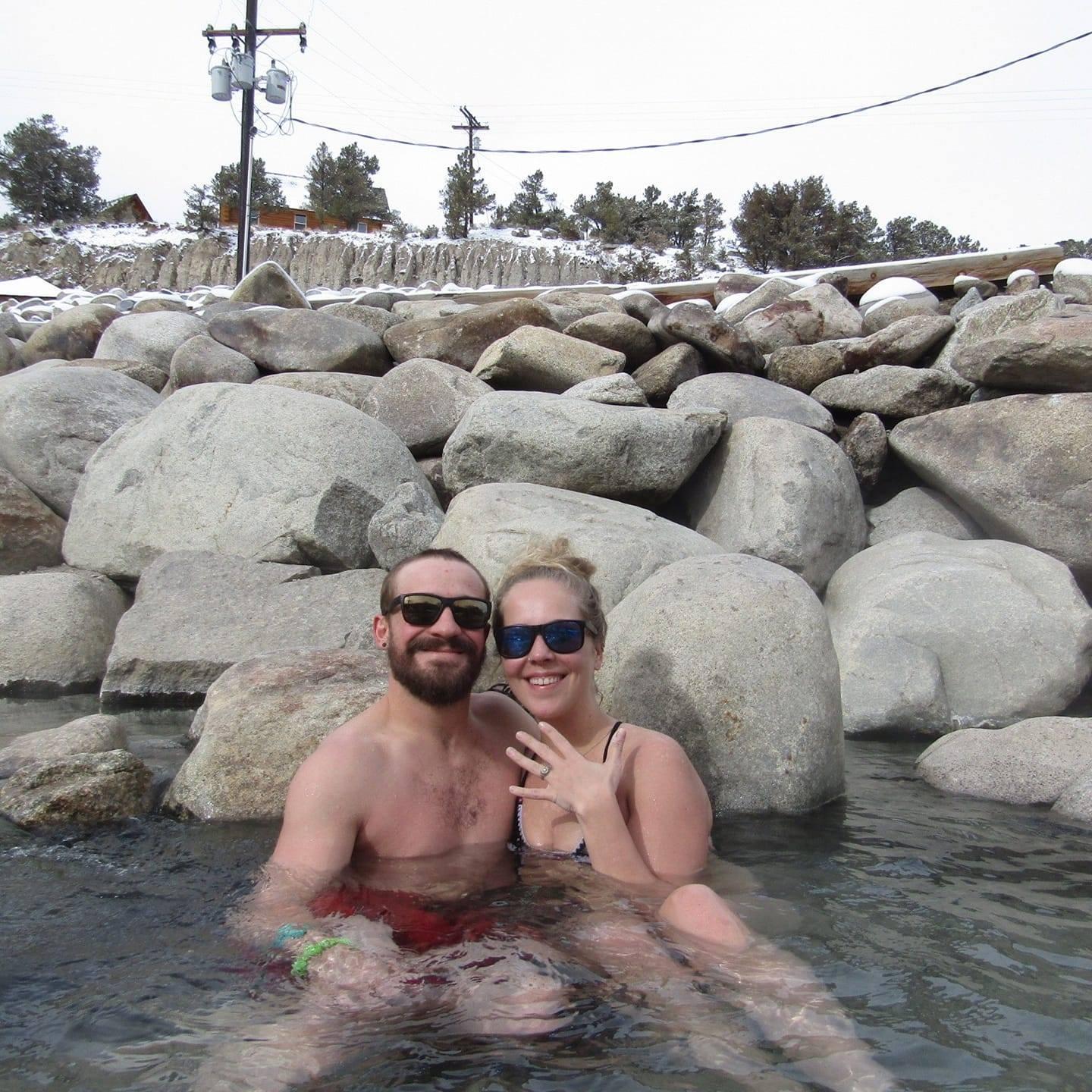 We got engaged at one of our favorite places, Mt. Princeton hot springs. We had the Hot Springs all to ourselves. it was perfect.