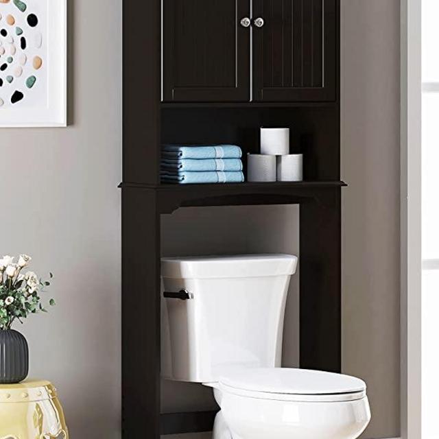 Spirich Home Bathroom Shelf Over-The-Toilet, Bathroom SpaceSaver, Bathroom Storage Cabinet Organizer, Espresso