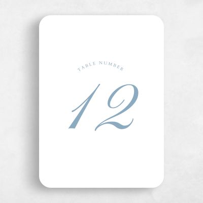 Blue Rounded Wedding Table Number - Bellisi