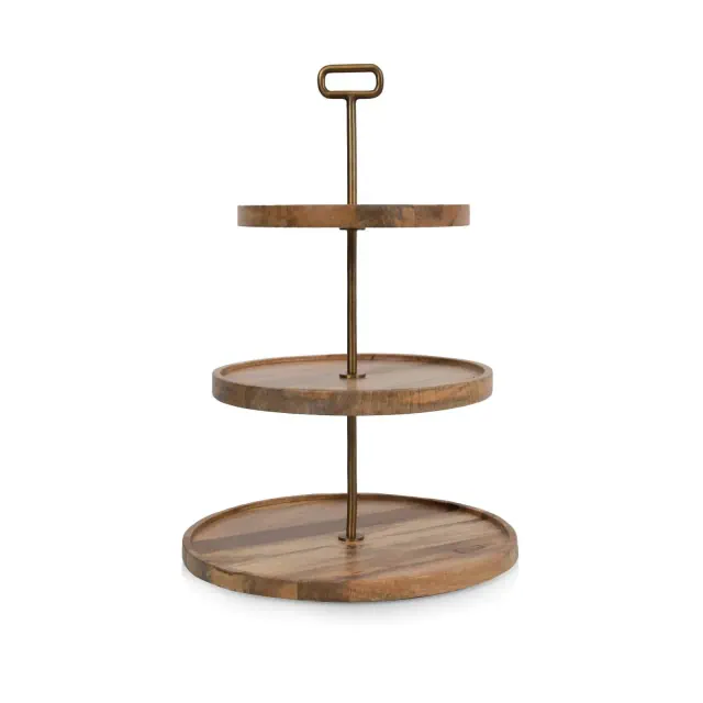 Toscana Tapas 3 Tier Mango Wood Serving Tray