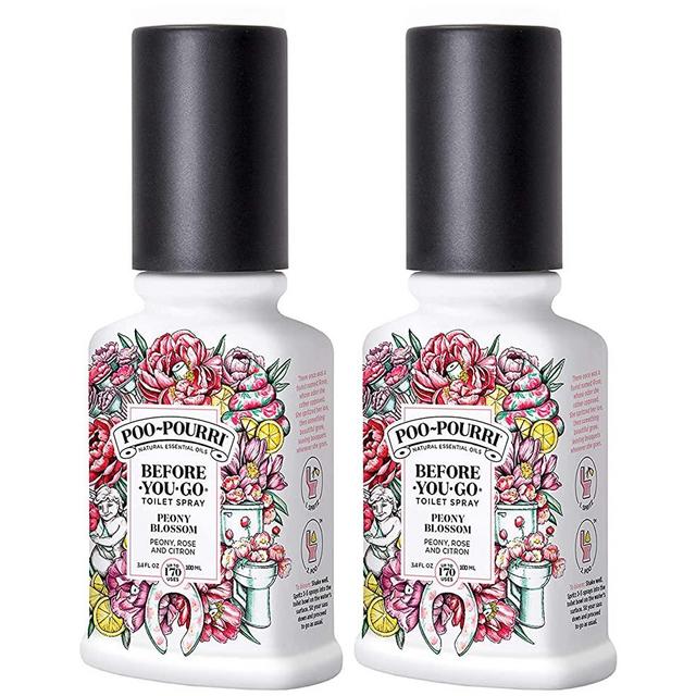 Poo-Pourri Before You Go Toilet Spray 3.4 Oz Peony Blossom, 2 Pack