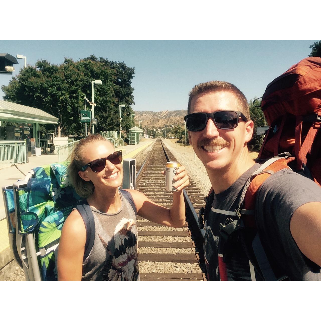 waiting for the Surfliner to pick us up and take us to Carpinteria!