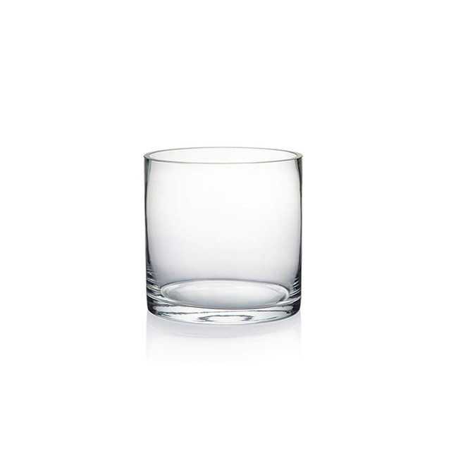 WGV Cylinder Glass Vase, Diameter 5", Height 5", Clear Glass Floral Planter Container, Floating Candle Holder for Wedding Party Event Home Office Decor, 1 Piece