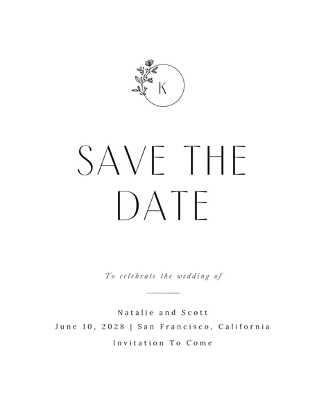 Positano Portrait | White | Zola Save The Dates