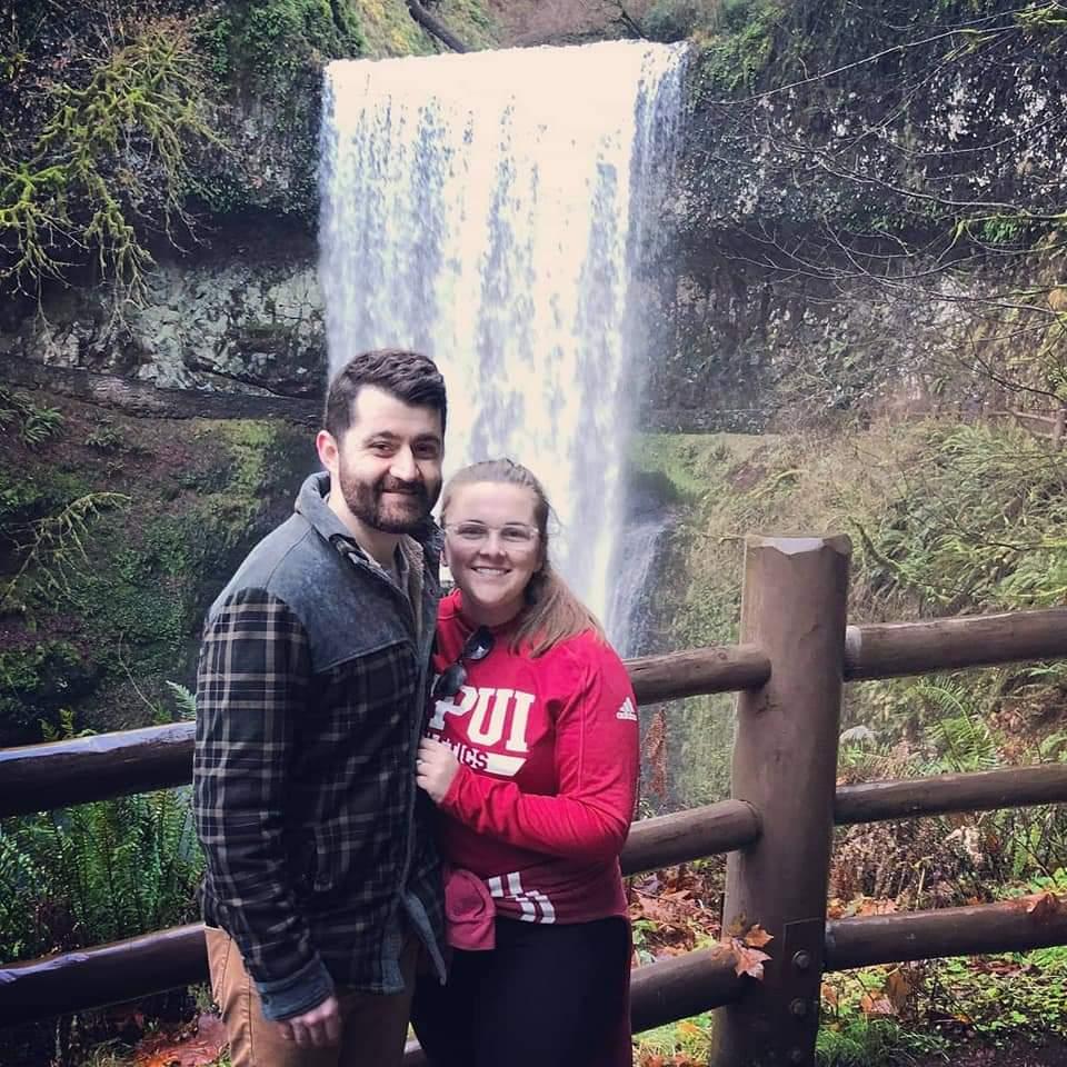 Right before Jordan popped the question while hiking in Silver Falls State Park in Oregon (2020)