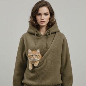 NUGGAL Unisex Oversized Fleece Pet Pouch Hoodie