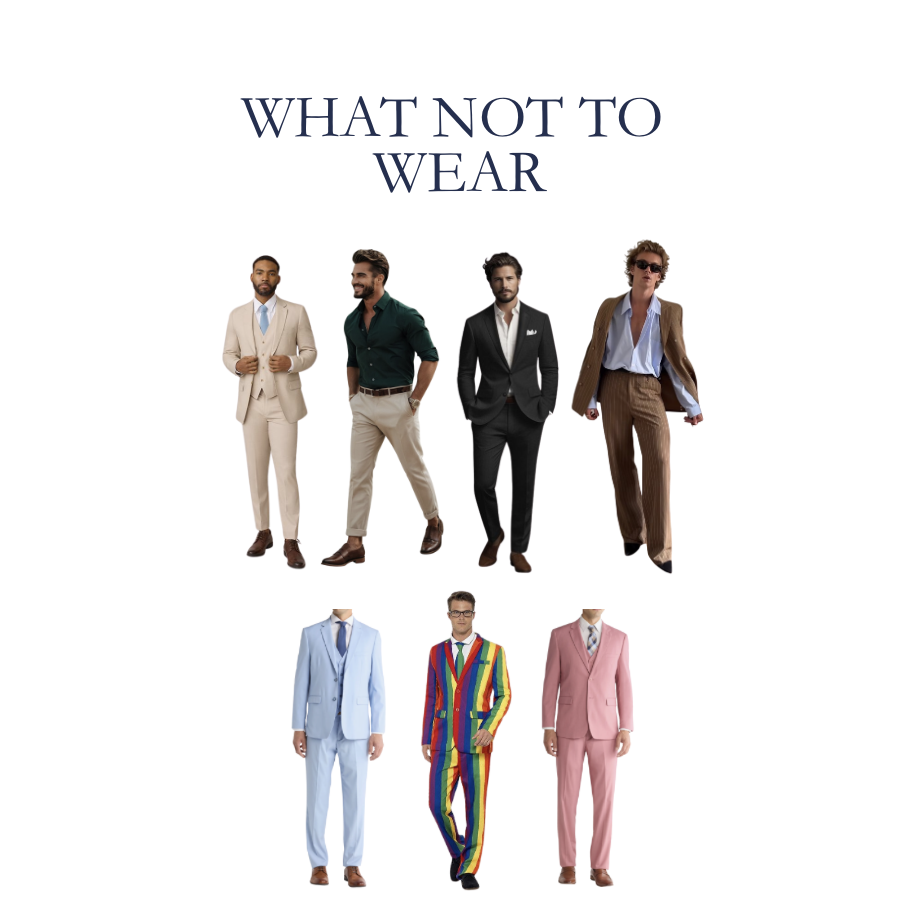 Examples of what we kindly ask you not to wear.