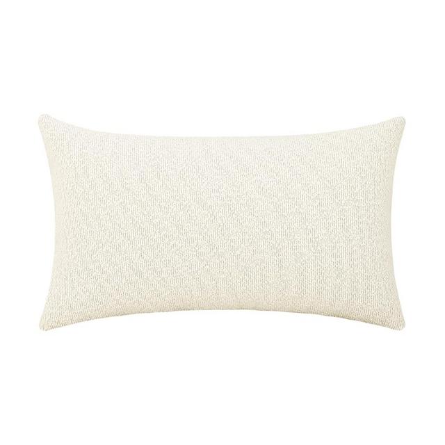 Jeneoo Ivory Decorative Long Lumbar Thick Throw Pillow Covers Fine Textured Boucle Couch Cushion Cases for Sofa Decor, Set of 1, 14 x 36 Inch