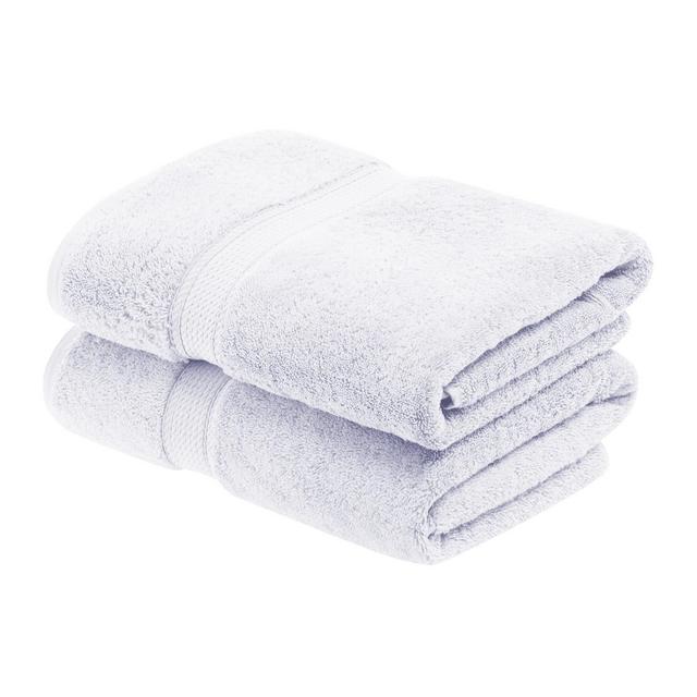Solid Luxury Premium Cotton 900 GSM Highly Absorbent 2 Piece Bath Towel Set, White by Blue Nile Mills
