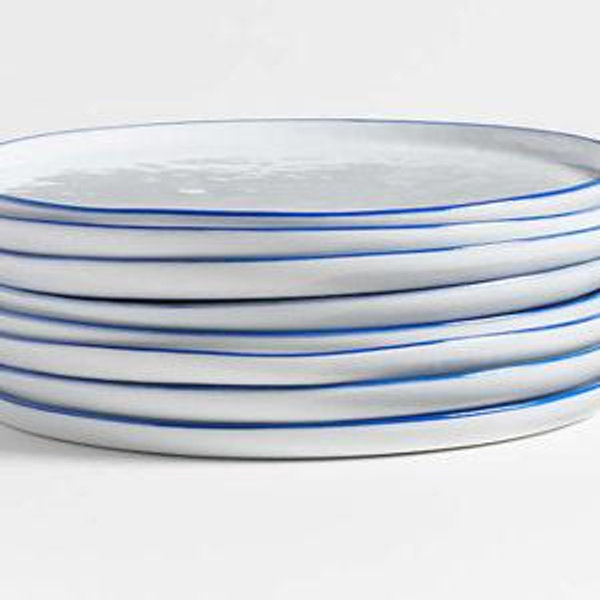 Mercer Arctic Blue Recycled Stoneware Salad Plates, Set of 8 + Reviews | Crate & Barrel