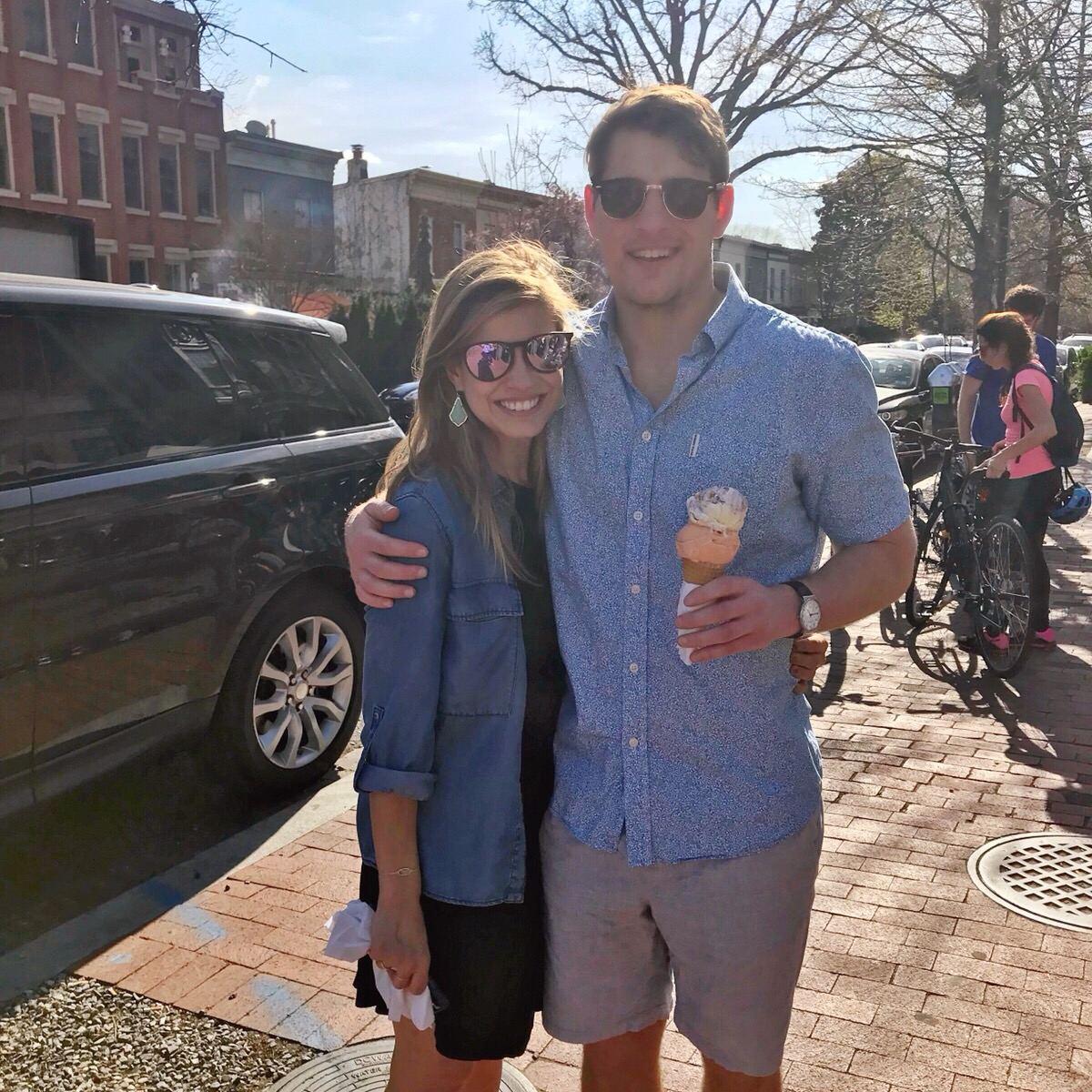 Very first photo taken of us together (of course ice cream is featured)