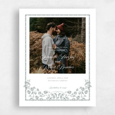 Green Photo Wedding Save the Date - Elysia Photo