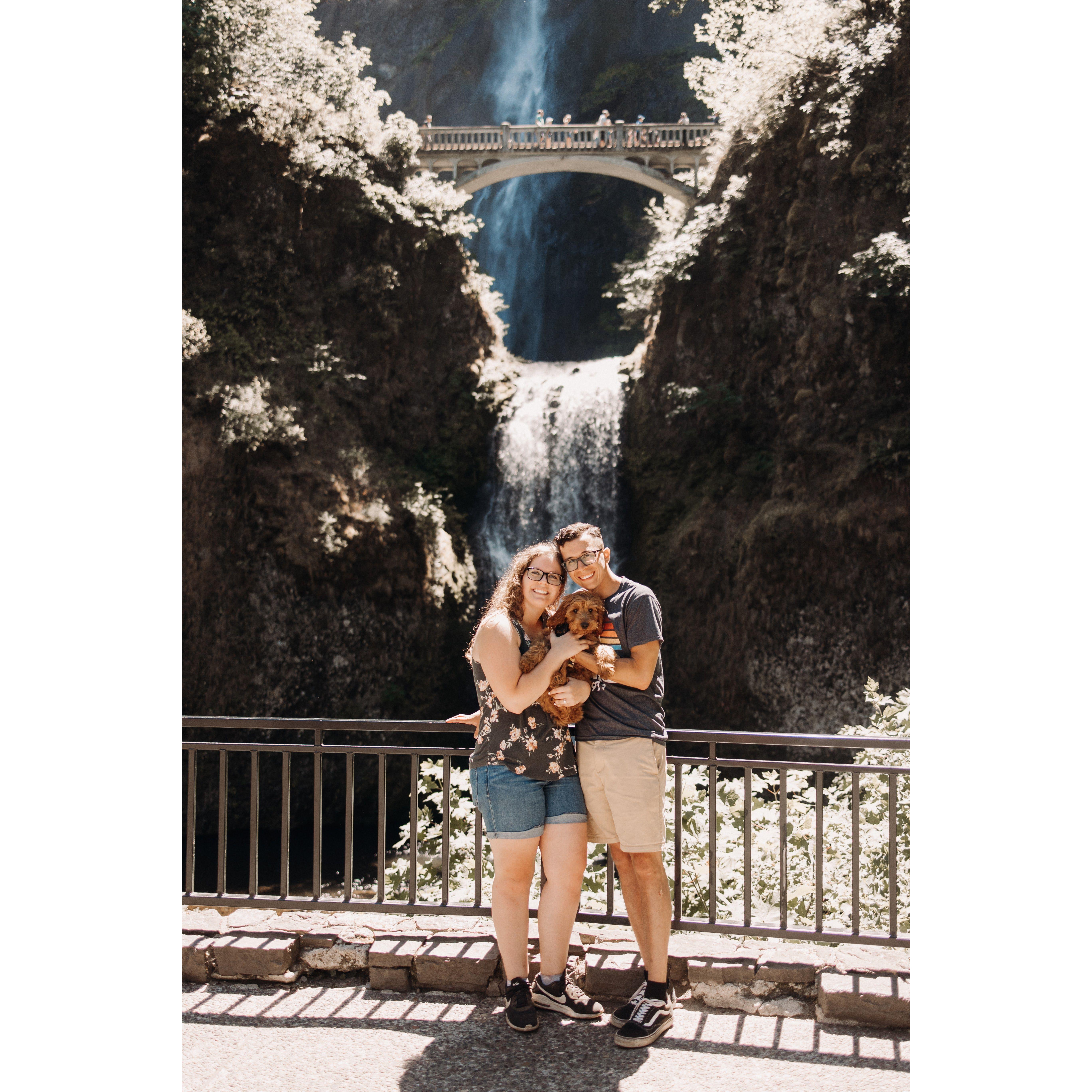 Engagement photos around Multnomah Falls- 2023