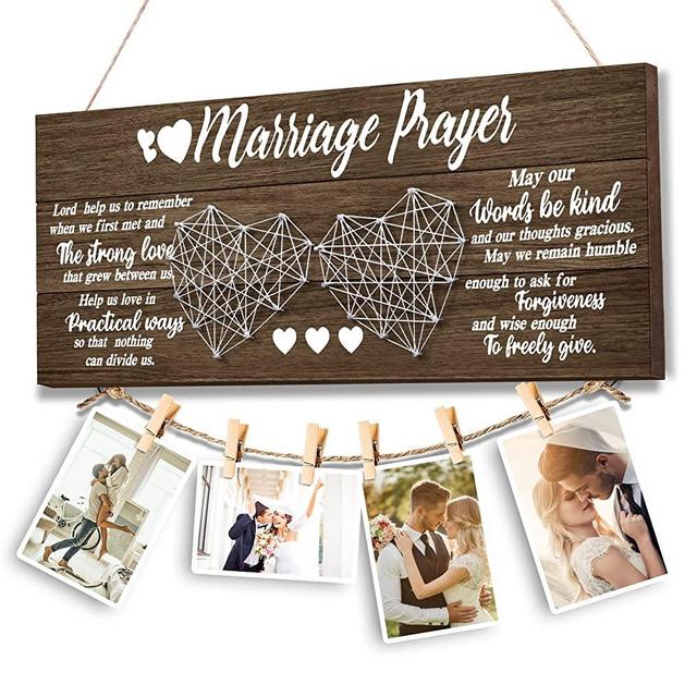 Wedding Gifts Bridal Shower Gifts for Bride and Groom Engagement Gifts for couple Anniversary Gift Christmas Gifts for Husband and Wife Newlywed Marriage Prayer Photo Holder