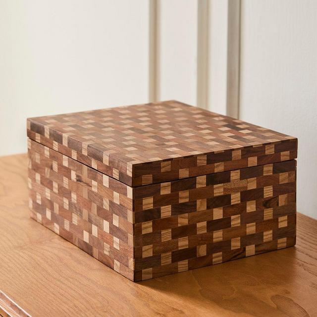 Pierce and Ward Marquetry Decorative Box, Nutmeg, 10x12in