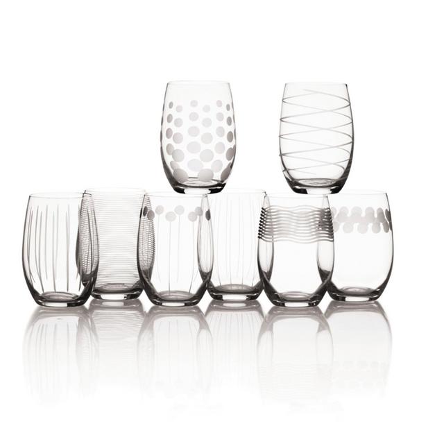 Mikasa Cheers Stemless Wine Glass, 17-Ounce, Set of 8