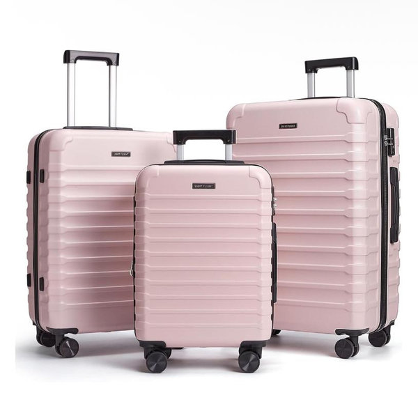 3-Piece Hard Shell Luggage Set - Pink