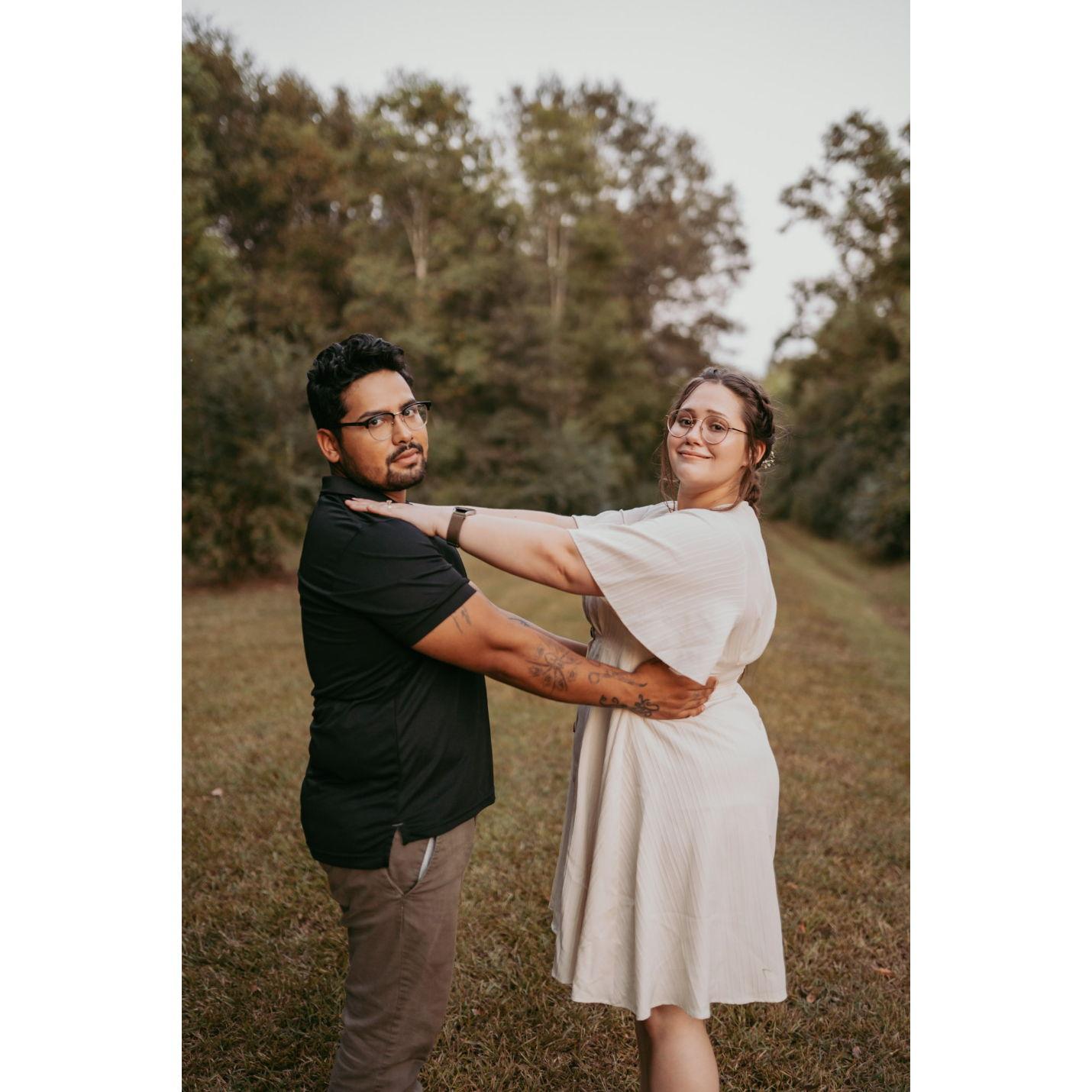 Our dear friend Abby took our engagement photos and we were cracking up the whole time. Towards the end is turned into an awkward prom photo shoot... We love these LOL