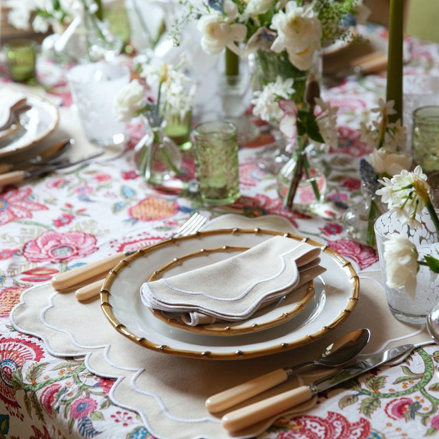 Nancy Sand Square Placemats & Napkins (Set of 4)
