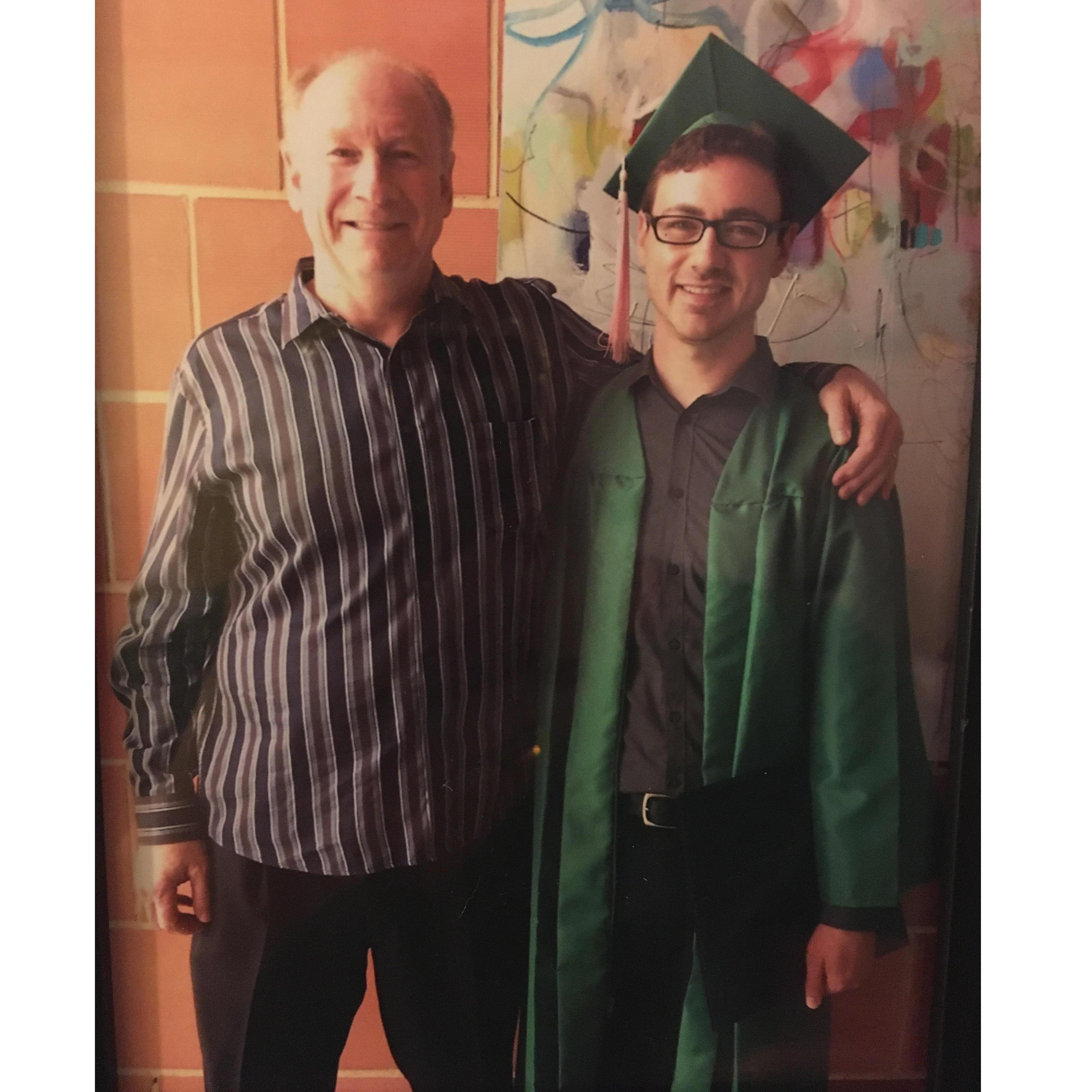Andrew with his Dad, Lee. Graduation 2015!