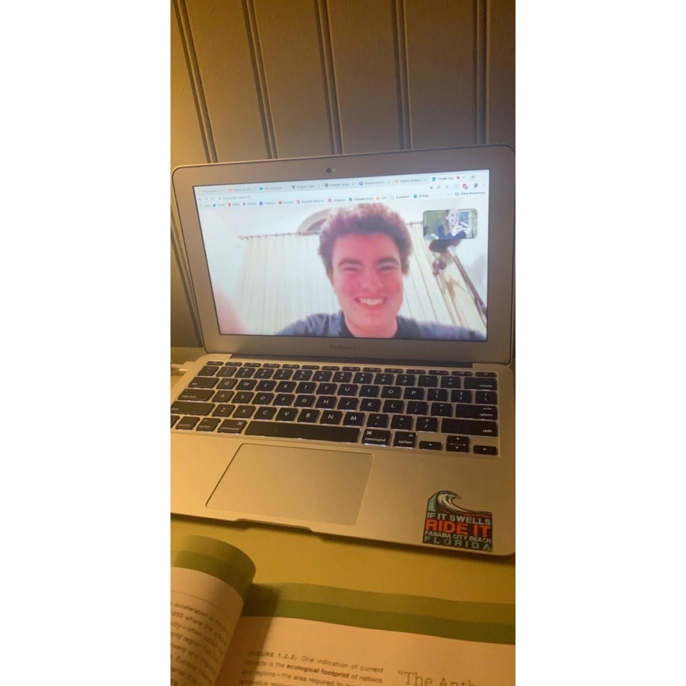 One of our many FaceTime calls when we were doing long distance.