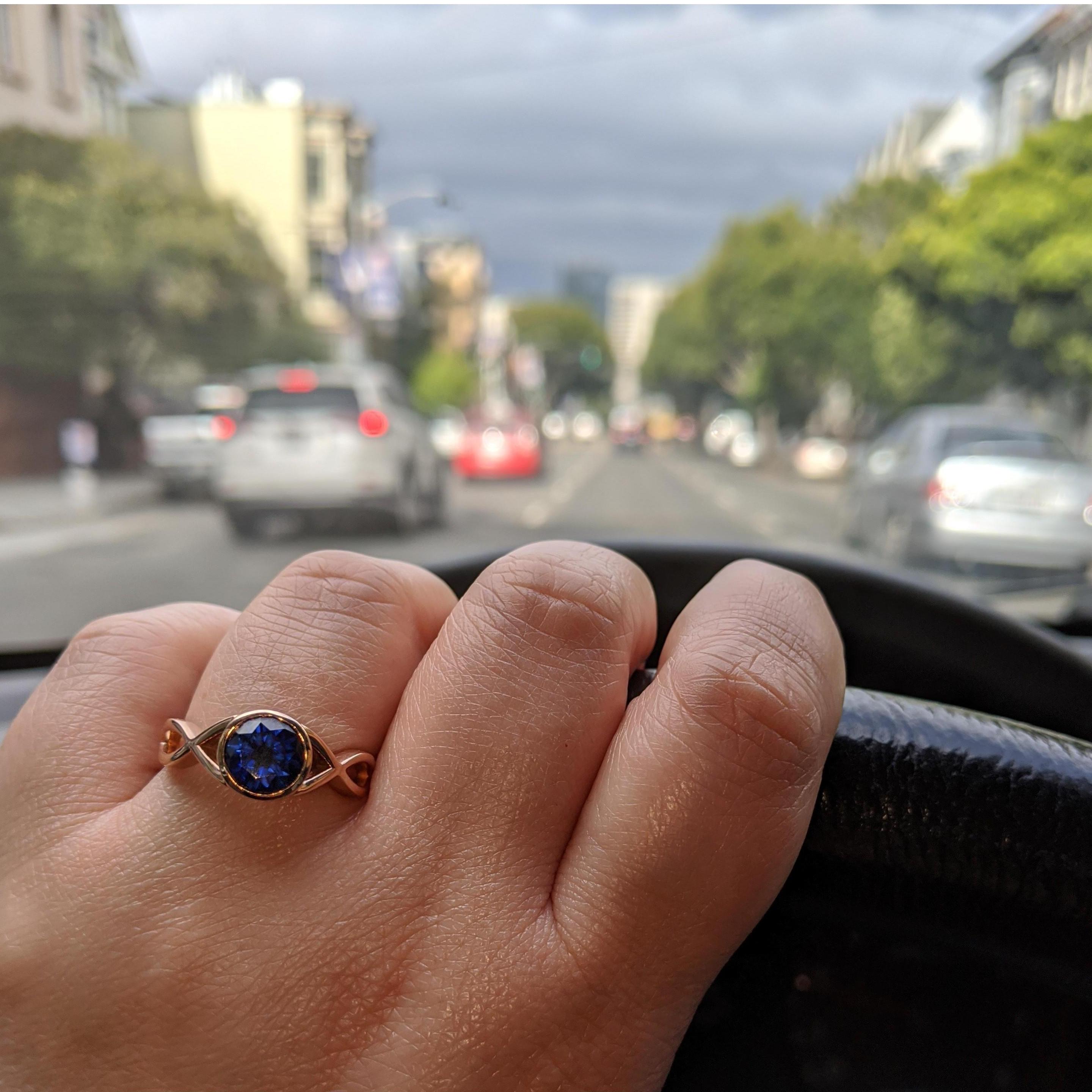The ring.  Gotta always have at least one ring pic.  I know, I know.....eyes on the road!
