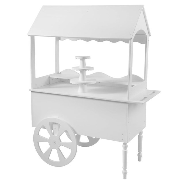 ZETY HOME Candy Cart for Party - Cake Stand - Dessert cart - Decorated with Wheels for Birthdays Wedding - Easy to Assemble Vintage Candy Cart.