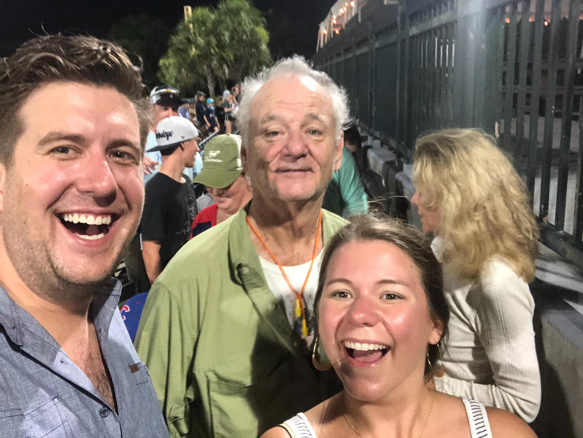 Bill Murray, a Charleston resident. We spotted him at the Riverdogs  baseball game!