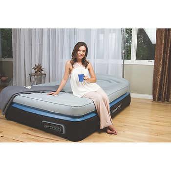 AeroBed Opti-comfort Queen Air Mattress with Headboard