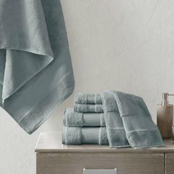 Turkish Cotton 6-Piece Bath Towel Set - Blue Color