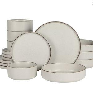 Gibson Elite Gelston Stoneware Matte Reactive Glaze 16 Piece (Service for 4) Plates and Bowl Dinnerware Set