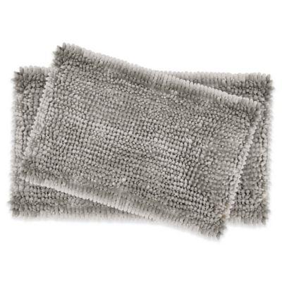 Laura Ashley® Butter Chenille Bath Rugs in Light Grey (Set of 2)