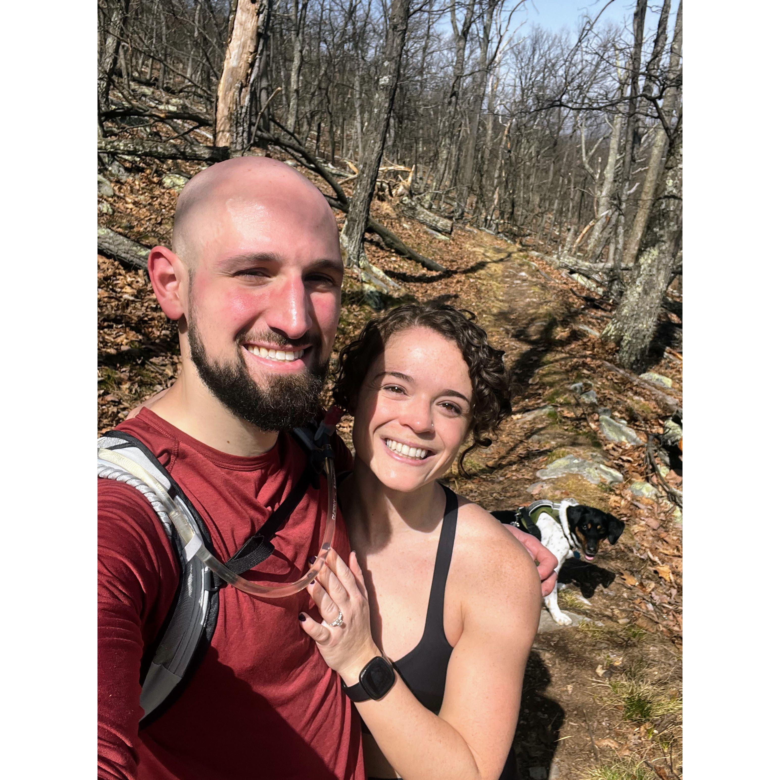 Great Cacapon, WV (the day we got engaged! note Griff looking like a yeti in the background)